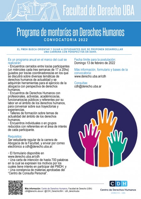 Programa de mentorías en Derechos Humanos. Convocatoria 2022
