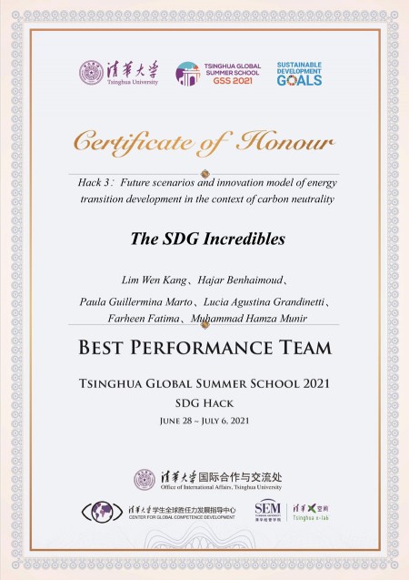 Una estudiante de grado y un estudiante de posgrado de la Facultad fueron premiados en el marco del Programa virtual "Tsinghua Global Summer School 2021"