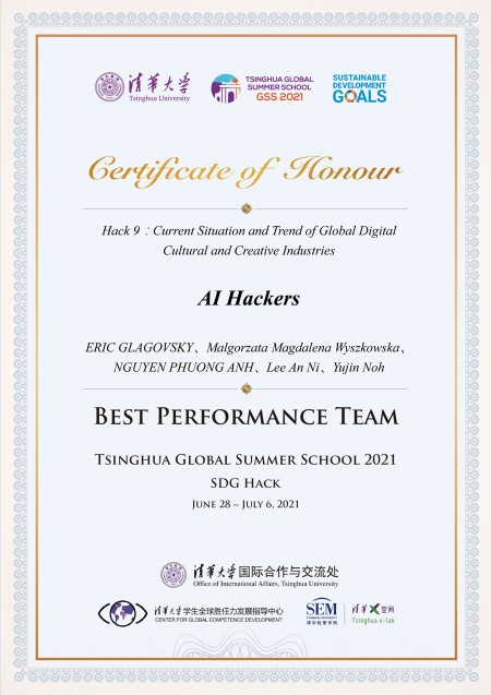 Una estudiante de grado y un estudiante de posgrado de la Facultad fueron premiados en el marco del Programa virtual "Tsinghua Global Summer School 2021"