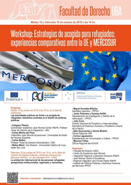 Workshop: "Estrategias de acogida para refugiados: experiencias comparativas entre la UE y el MERCOSUR" (UBA - IPPDH MERCOSUR)