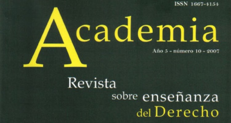 Nuevo nmero de la Revista Academia. Revista sobre enseanza del Derecho