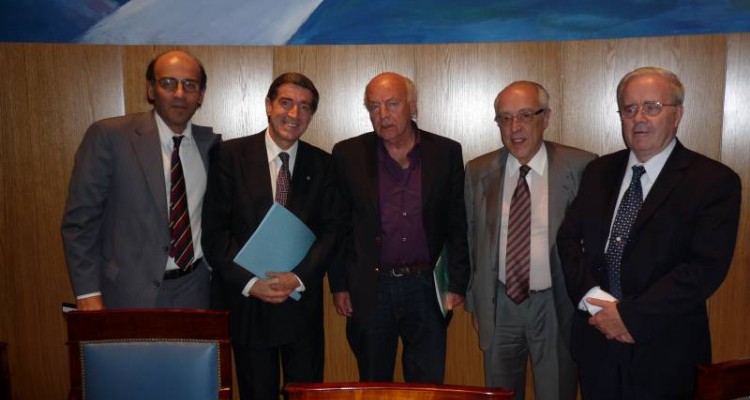 Luis Nio, Eduardo Galeano, Atilio A. Alterini y Tulio Ortiz