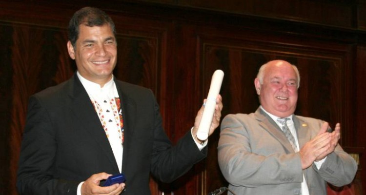 Rafael Correa Delgado y Ruben Hall