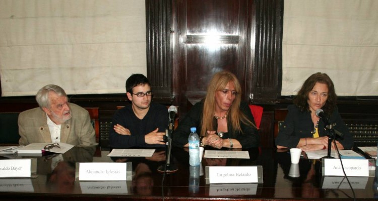 Osvaldo Bayer, Alejandro Iglesias, Jorgelina Belardo y Ana Cacopardo