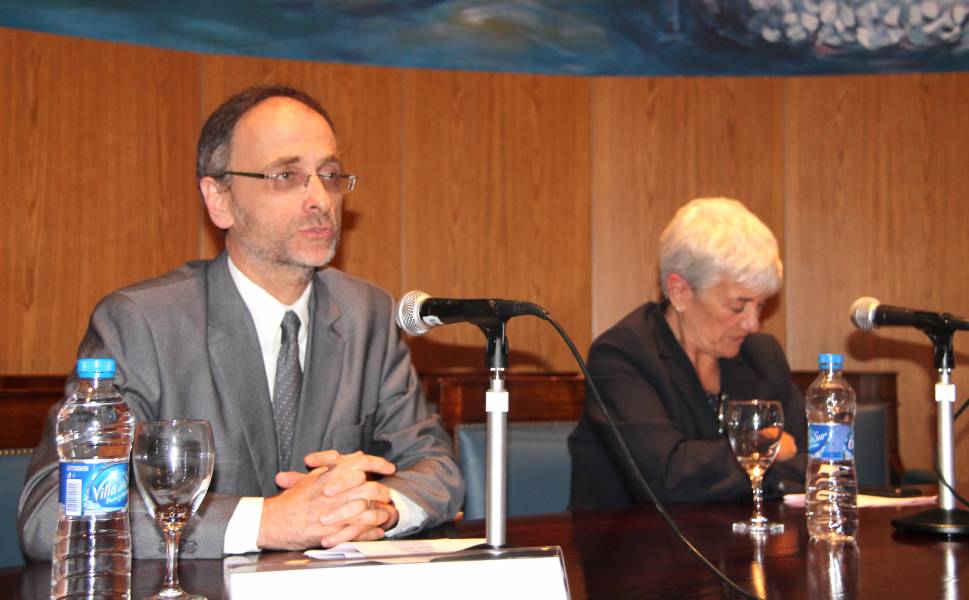 Carlos F. Balbn y Mnica Pinto durante la el cierre de las jornadas.