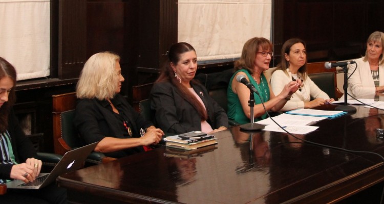 Laura Pautassi, Zulma García Cuerva, Isabel González Nieves, Elena Gómez Conde, Andrea Gastron y Silvia Nonna