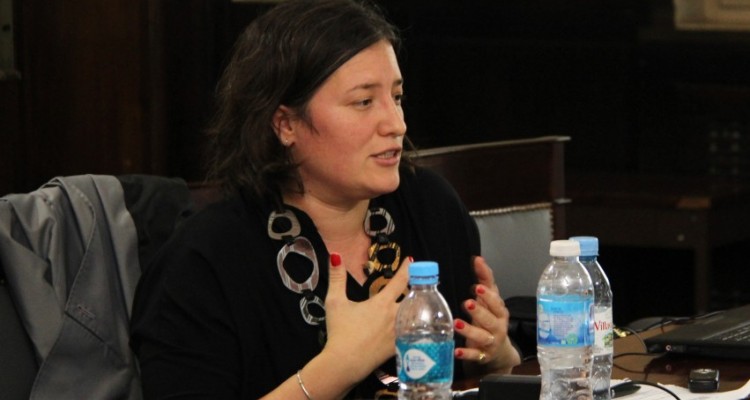 La profesora Liliana Ronconi durante el tercer encuentro del taller de formacin.