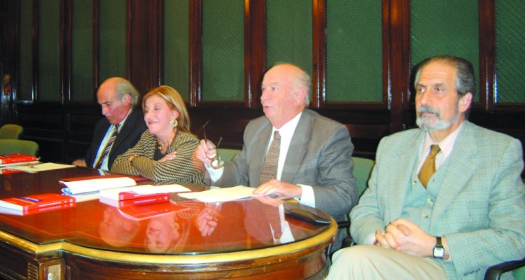 Jos Mara Simonetti, Zulita Fellini, David Baign y Edmundo Hendler