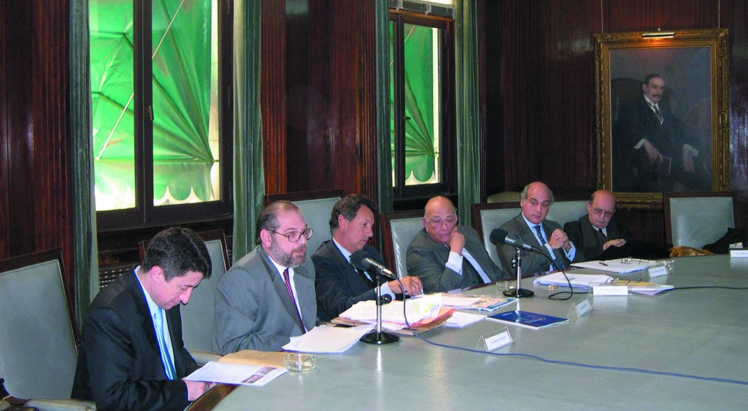 Adrián Ventura, Marcos Moiseeff, Alberto Dalla Vía, Jorge Labanca, Francisco D´Albora y Miguel Ángel Ciuro Caldani  