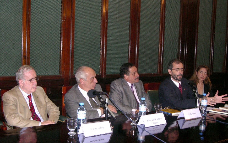 Tulio Ortiz, Atilio Alterini, Carlos Elbert, Eduardo Balestena y Laura Belloqui