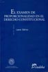 El examen de proporcionalidad en el Derecho Constitucional