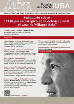 Seminario sobre "El litigio estratégico en la defensa penal: el caso de Milagro Sala"