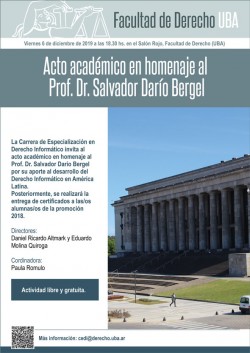 Acto académico en homenaje al Prof. Dr. Salvador Darío Bergel 