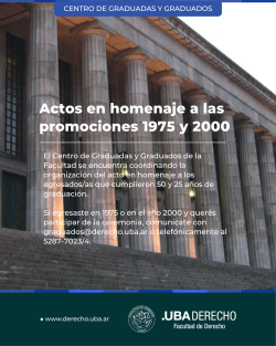 Actos en homenaje a las promociones 1975 y 2000