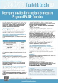 Becas para movilidad internacional de docentes. Programa UBAINT - docentes