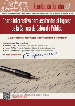 Charla Informativa para aspirantes al ingreso de la Carrera de Calígrafo Público