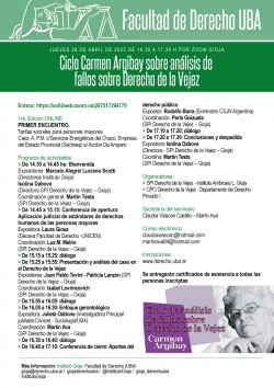 Ciclo "Carmen Argibay". Sobre análisis de casos judiciales del derecho de la vejez