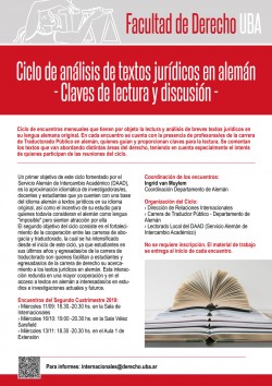 Ciclo de análisis de textos jurídicos en alemán. Claves de lectura y discusión