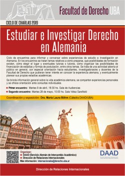 Ciclo de charlas 2019: Estudiar e investigar Derecho en Alemania