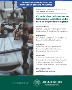 Ciclo de disertaciones sobre tributación local: Quo vadis tasa de seguridad e higiene