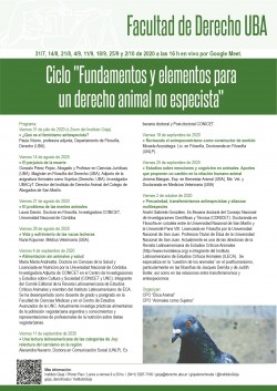 Ciclo: "Fundamentos y elementos para un derecho animal no especista"