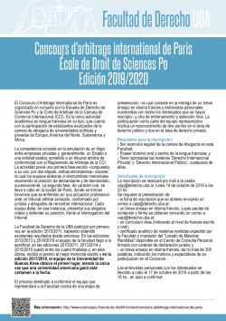 Concours d'arbitrage international de Paris. École de Droit de Sciences Po. Edición 2019/2020