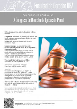 Concurso de ponencias - X Congreso de derecho de Ejecución penal