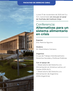 Conferencia: Alternativas para un sistema alimentario en crisis