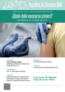 Conferencia de Alfonso Celotto: ¿Quién debe vacunarse primero?