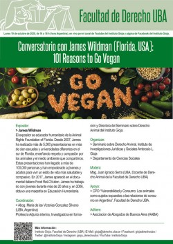 Conversatorio con James Wildman (Florida, USA): <i>101 Reasons to Go Vegan</i>