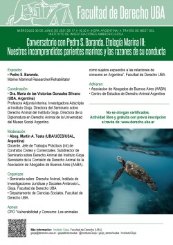 Conversatorio con Pedro S. Baranda. Etología Marina III: Nuestros incomprendidos parientes marinos y las razones de su conducta