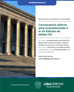 Convocatoria abierta para evaluadores/as a la VII Edición de MONU-FD