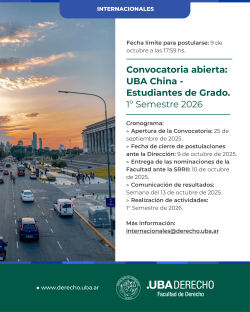Convocatoria abierta: UBA China - Estudiantes de Grado - 1º Semestre 2026