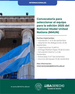 Convocatoria para seleccionar el equipo para la edición 2025 del National Model United Nations (NMUN)