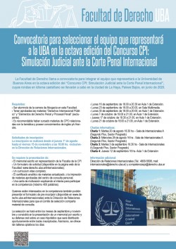 Convocatoria para seleccionar el equipo que representará a la UBA en la octava edición del Concurso CPI: Simulación Judicial ante la Corte Penal Internacional