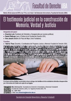 El testimonio judicial en la construcción de Memoria, Verdad y Justicia