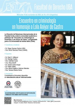 Encuentro en criminología en homenaje a Lola Aniyar de Castro