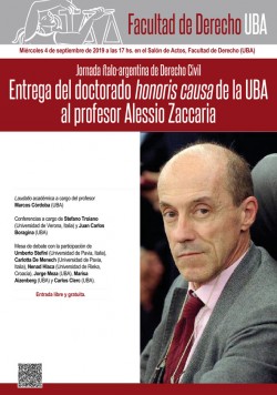 Entrega del doctorado <i>honoris causa</i> de la UBA al profesor Alessio Zaccaria