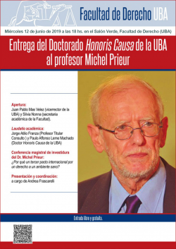 Entrega del Doctorado <i>Honoris Causa</i> de la UBA al profesor Michel Prieur