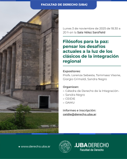 Filósofos para la paz: pensar los desafíos actuales a la luz de los clásicos de la integración regional