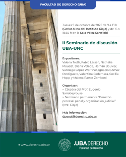 II Encuentro de discusión UBA-UNC sobre cuestiones actuales en materia penal y procesal penal