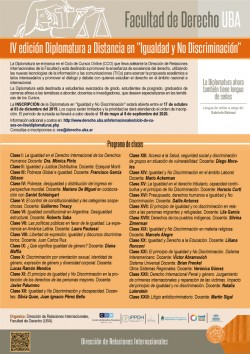 IV Edición Diplomatura a Distancia en "Igualdad y No Discriminación"