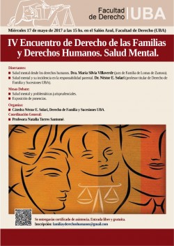 IV Encuentro de Derecho de las Familias y Derechos Humanos. Salud Mental