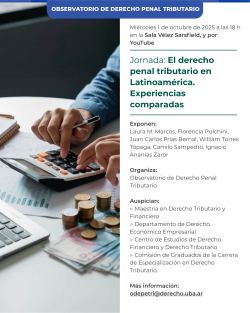 Jornada: El derecho penal tributario en Latinoamérica. Experiencias comparadas
