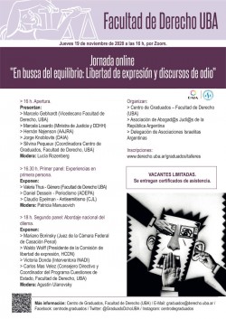 Jornada online "En busca del equilibrio: Libertad de expresión y discursos de odio"