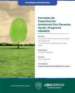 Jornadas de Capacitación Ambiental Eco Derecho Verde. Programa UBANEX