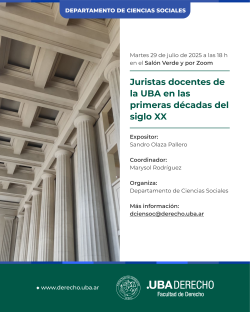 Juristas docentes de la UBA en las primeras décadas del siglo XX