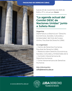 "La agenda actual del Comité DESC de Naciones Unidas" junto a Julieta Rossi 