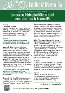 La controversia de la Fragata ARA Libertad ante el Tribunal Internacional del Derecho del Mar