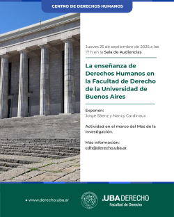 La enseñanza de Derechos Humanos en la Facultad de Derecho de la Universidad de Buenos Aires